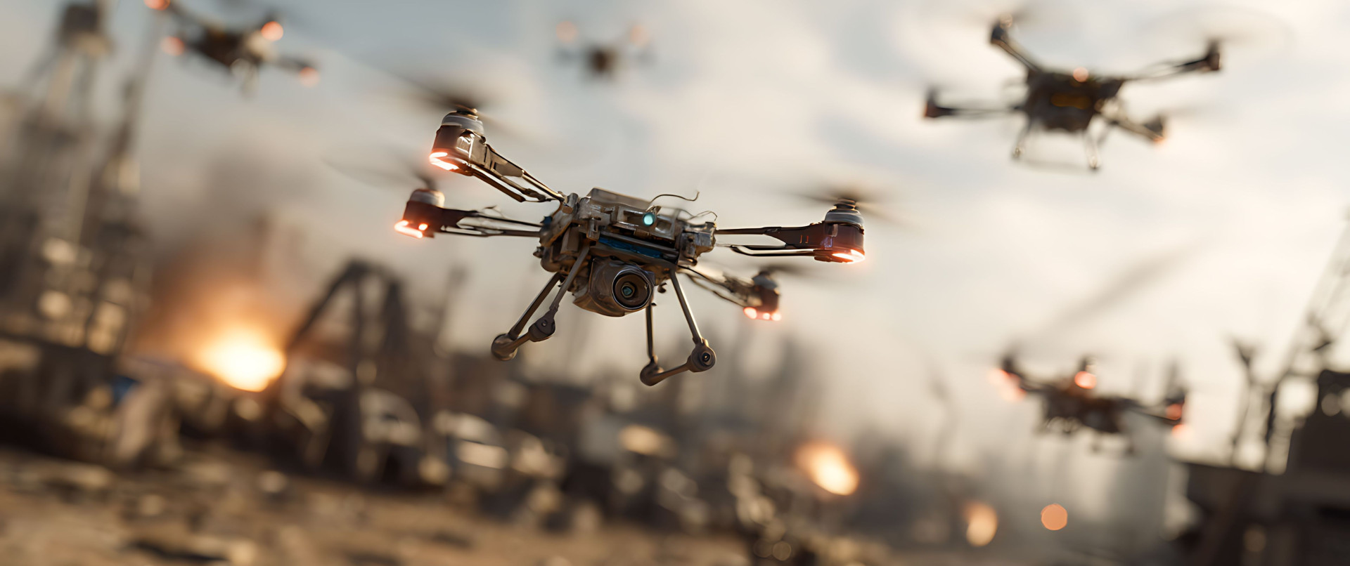 Drone warfare and military vehicles